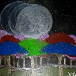 Voir le détail de cette oeuvre: ltrois lunes tombant sur la forêt